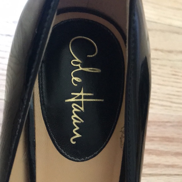 Cole Haan Nike Air Peep Toe Black Patent Pumps Size 10 - Picture 9 of 12